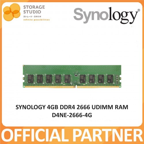 SYNOLOGY 4GB DDR4 2666 UDIMM RAM, P/NO: D4NE-2666-4G. Singapore Local 3 Year Warranty **SYNOLOGY OFFICIAL PARTNER**